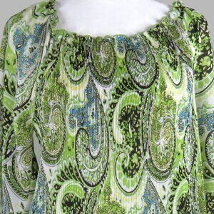 Cato Women's Multicolor Paisly Long-Sleeve Pullover Peasant Top Size XL (C2029)